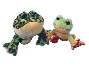 Ganz Webkinz Lil'Kinz Frog Bundle Bullfrog & Tree Frog Stuffed Animal Plush